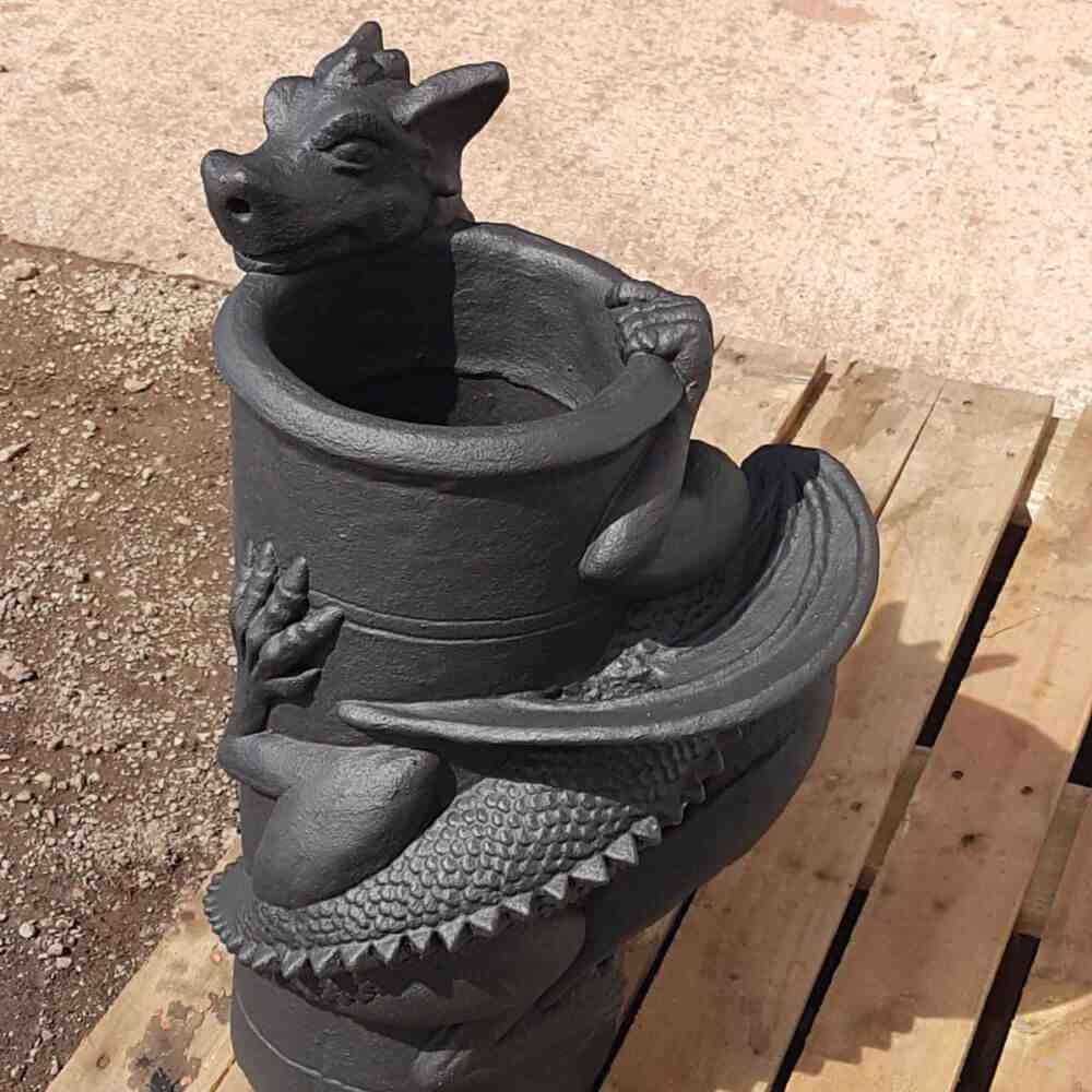 anthracite dragon chimney pot